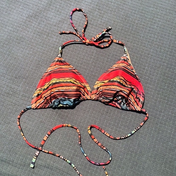 Xhilaration from Target | Two Colorful Lined String Bikini Tops Size Large - Picture 8 of 15